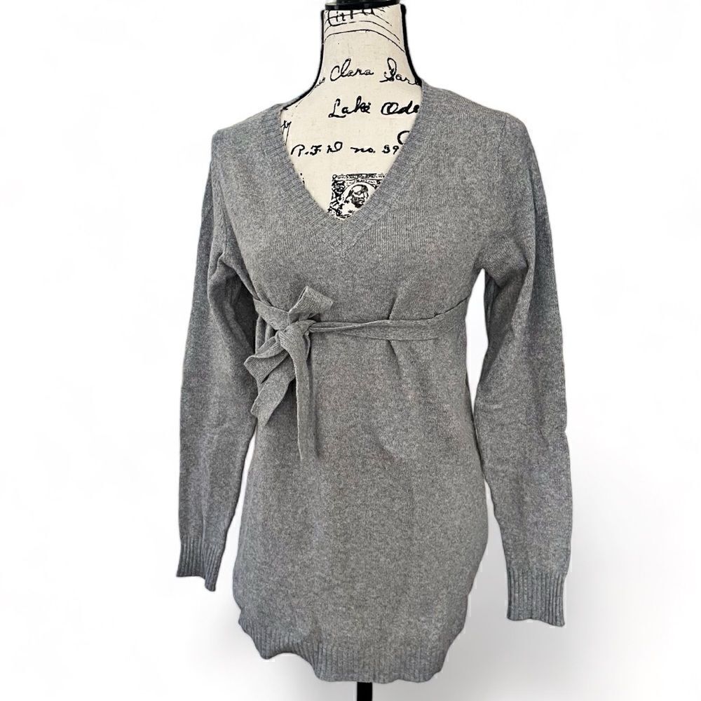 Mamalicious European Brand Maternity Sweater V Neck with Belt Size M